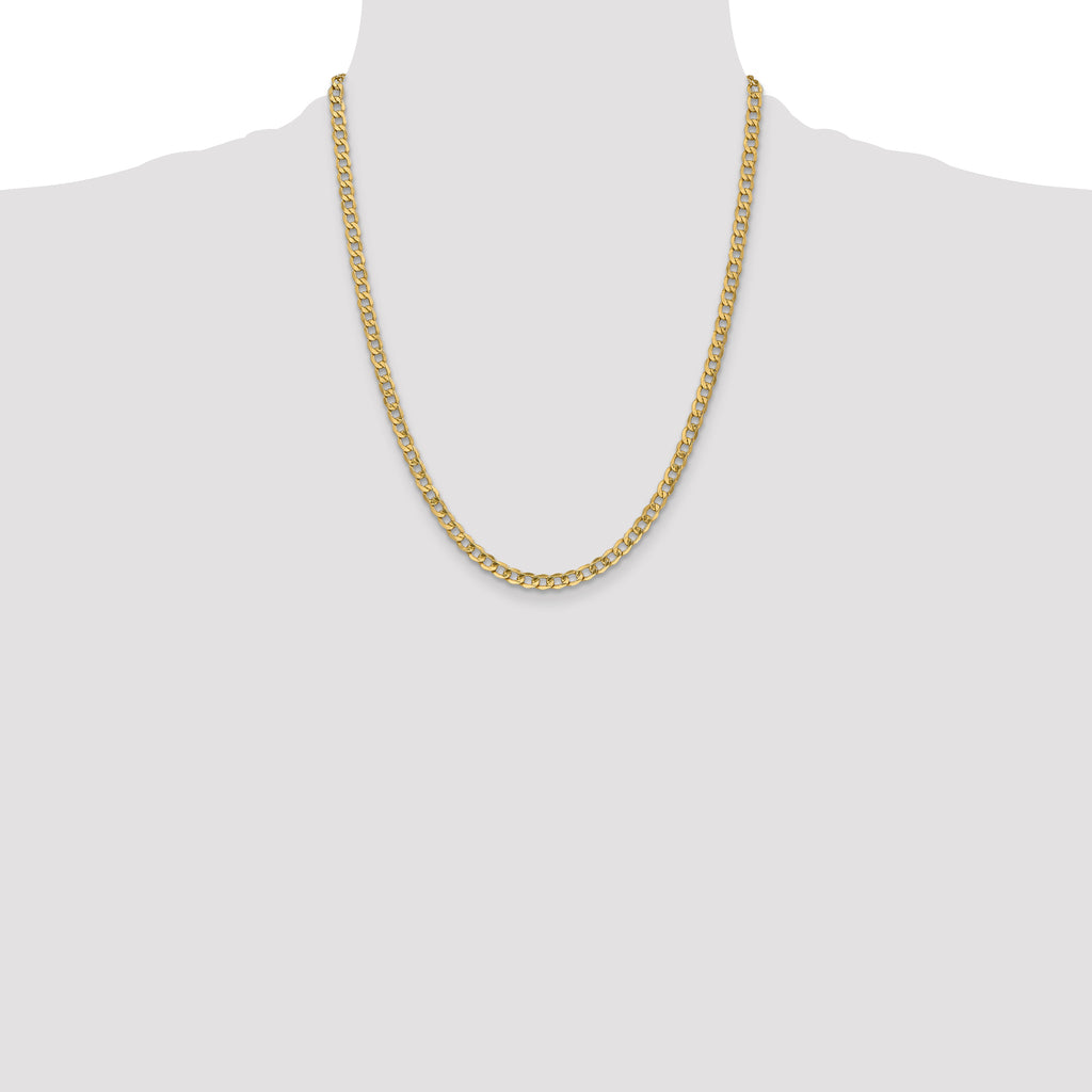 14k 4.3mm Semi-Solid Curb Chain