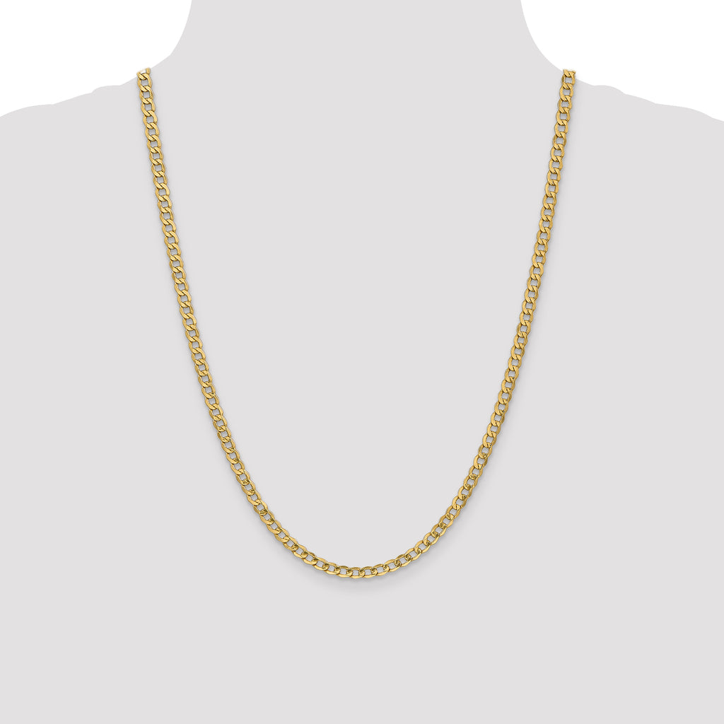 14k 4.3mm Semi-Solid Curb Chain