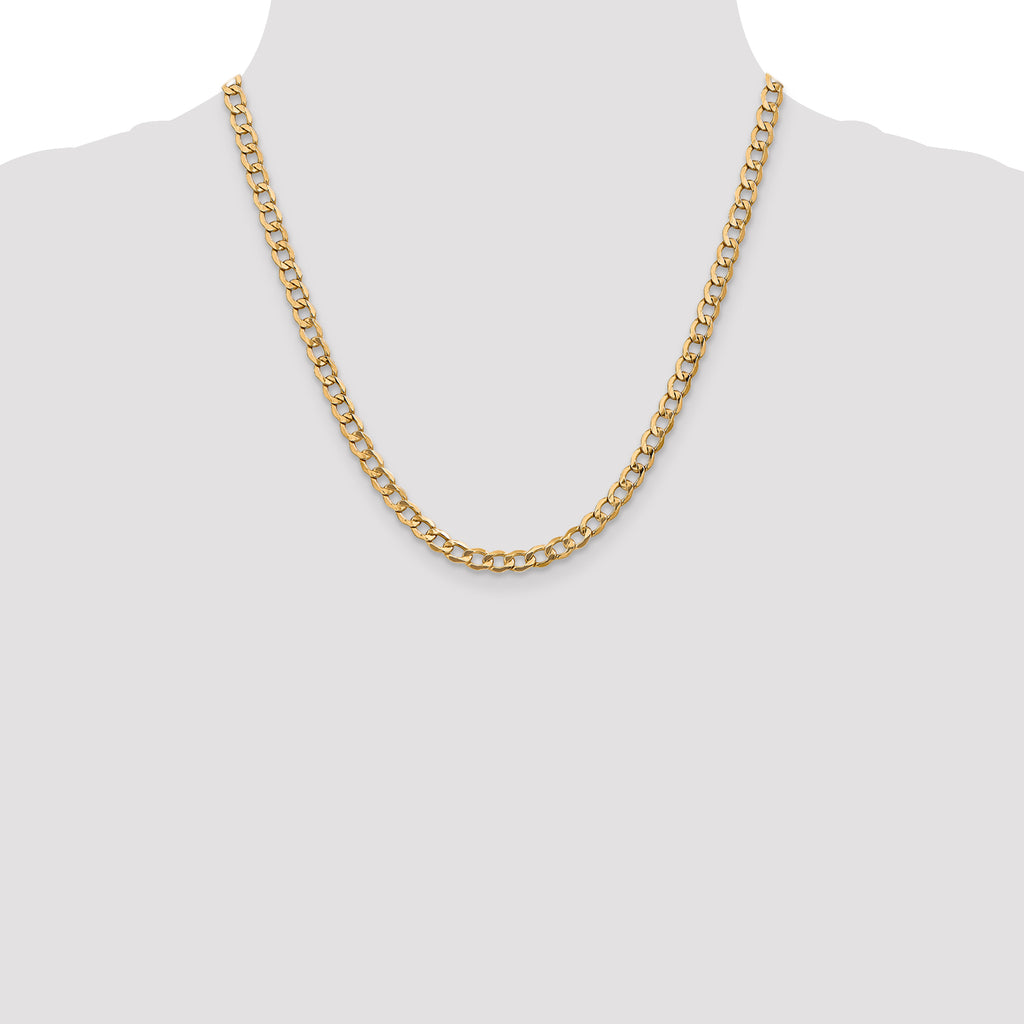 5.25mm 14K Yellow Gold Curb Chain - Sophia Jewelers