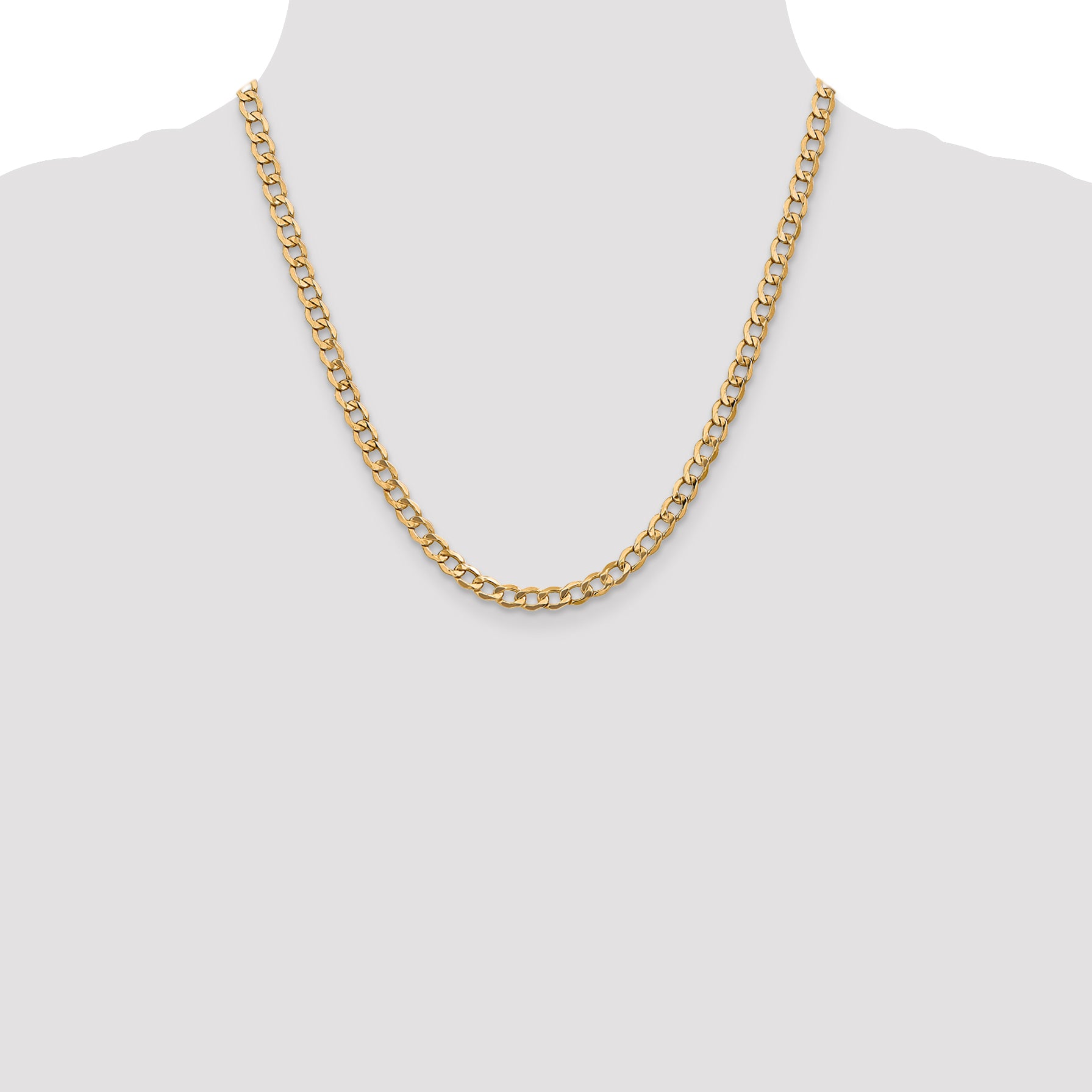5.25mm 14K Yellow Gold Curb Chain - Sophia Jewelers
