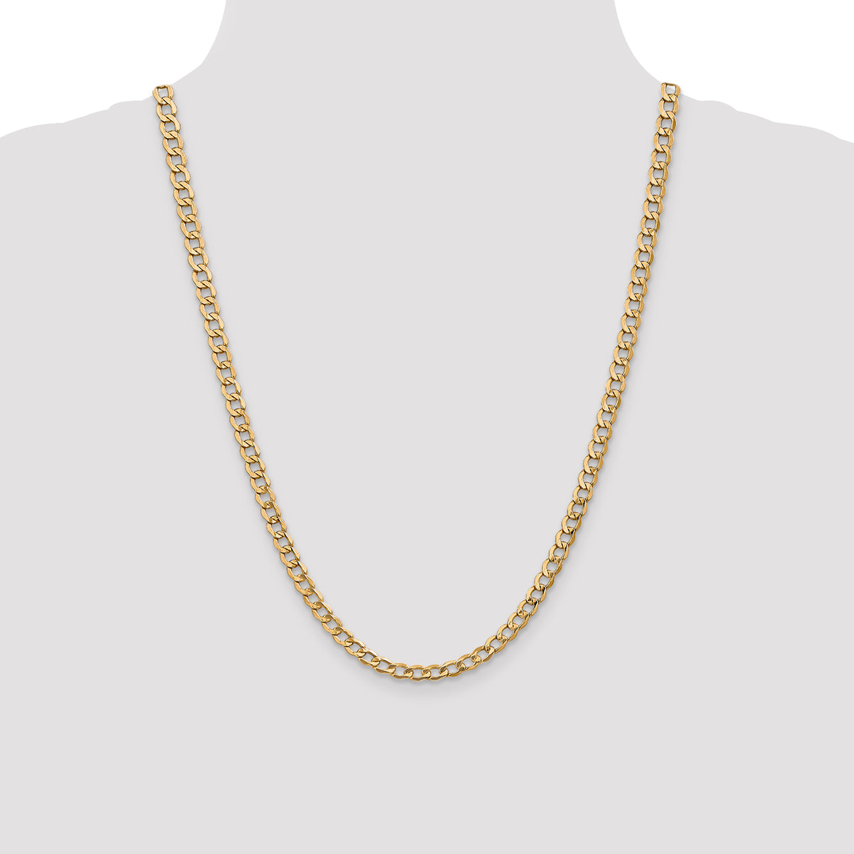 14k 5.25mm Semi-Solid Curb Chain