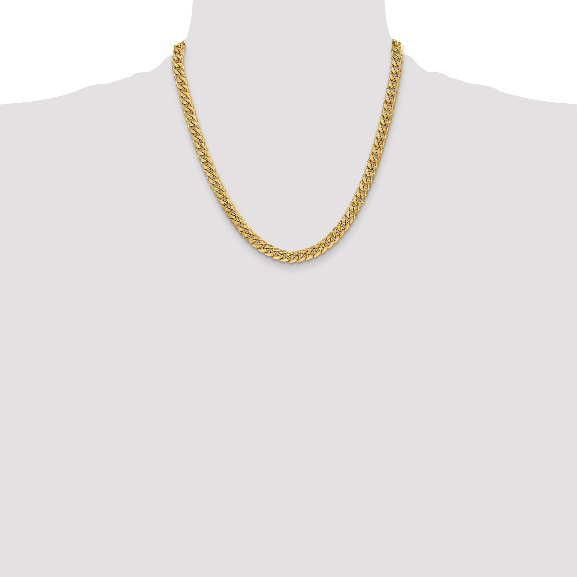 14k 6mm Semi-Solid Miami Cuban Chain