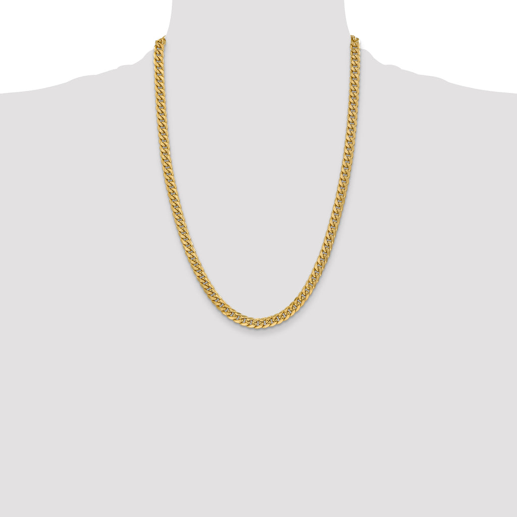 14k 6mm Semi-Solid Miami Cuban Chain