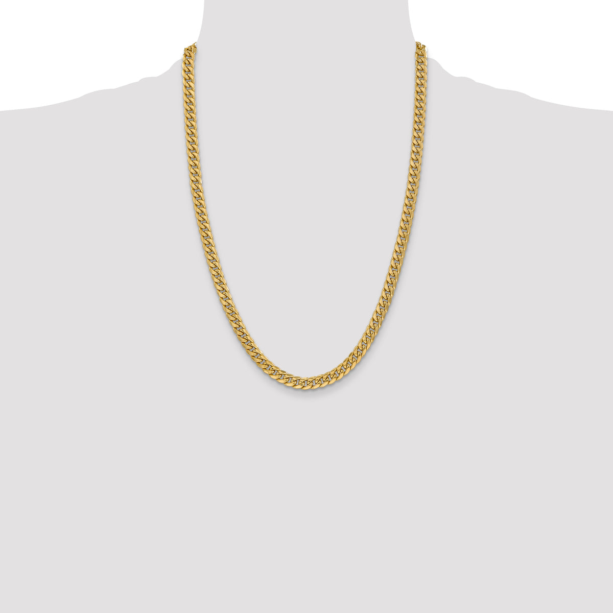14k 6mm Semi-Solid Miami Cuban Chain