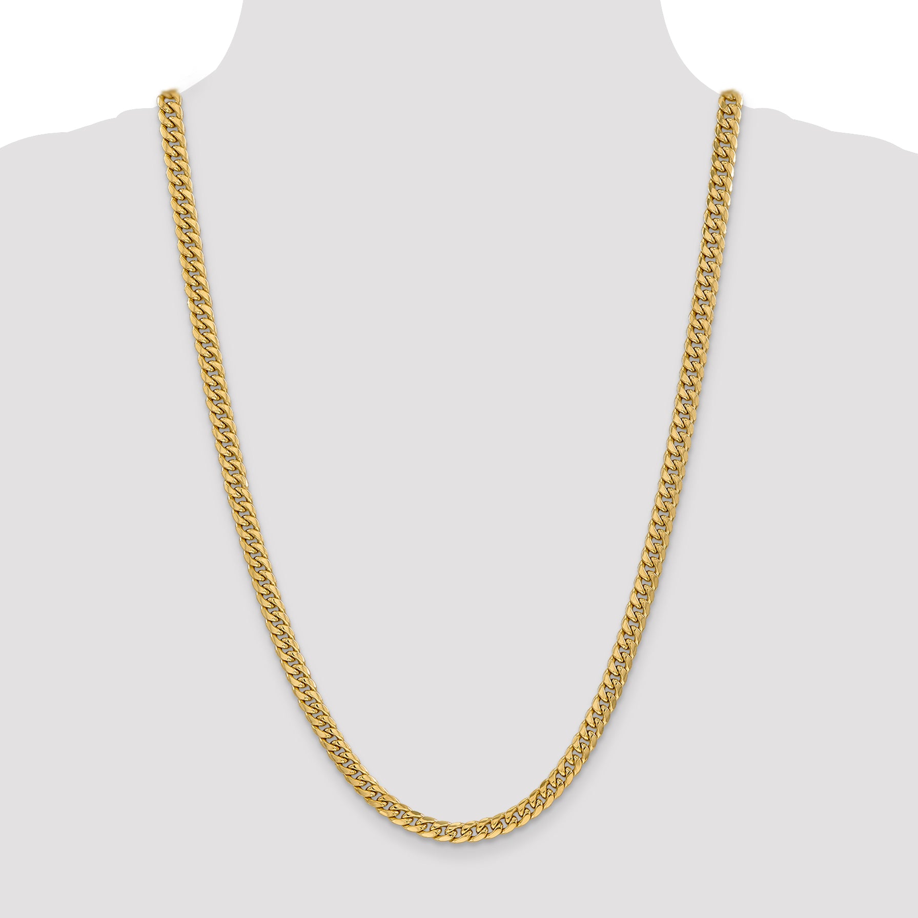 14k 6mm Semi-Solid Miami Cuban Chain