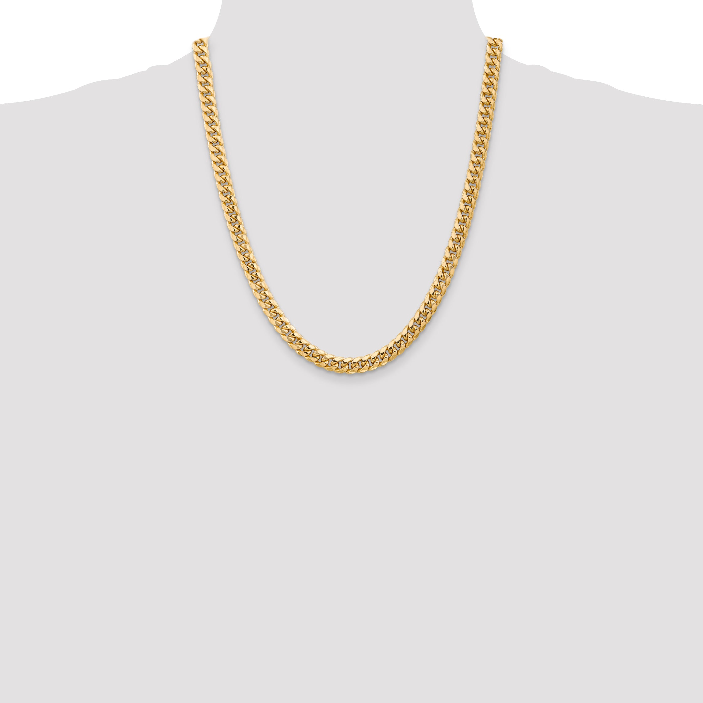 14k 6.75mm Semi-Solid Miami Cuban Chain