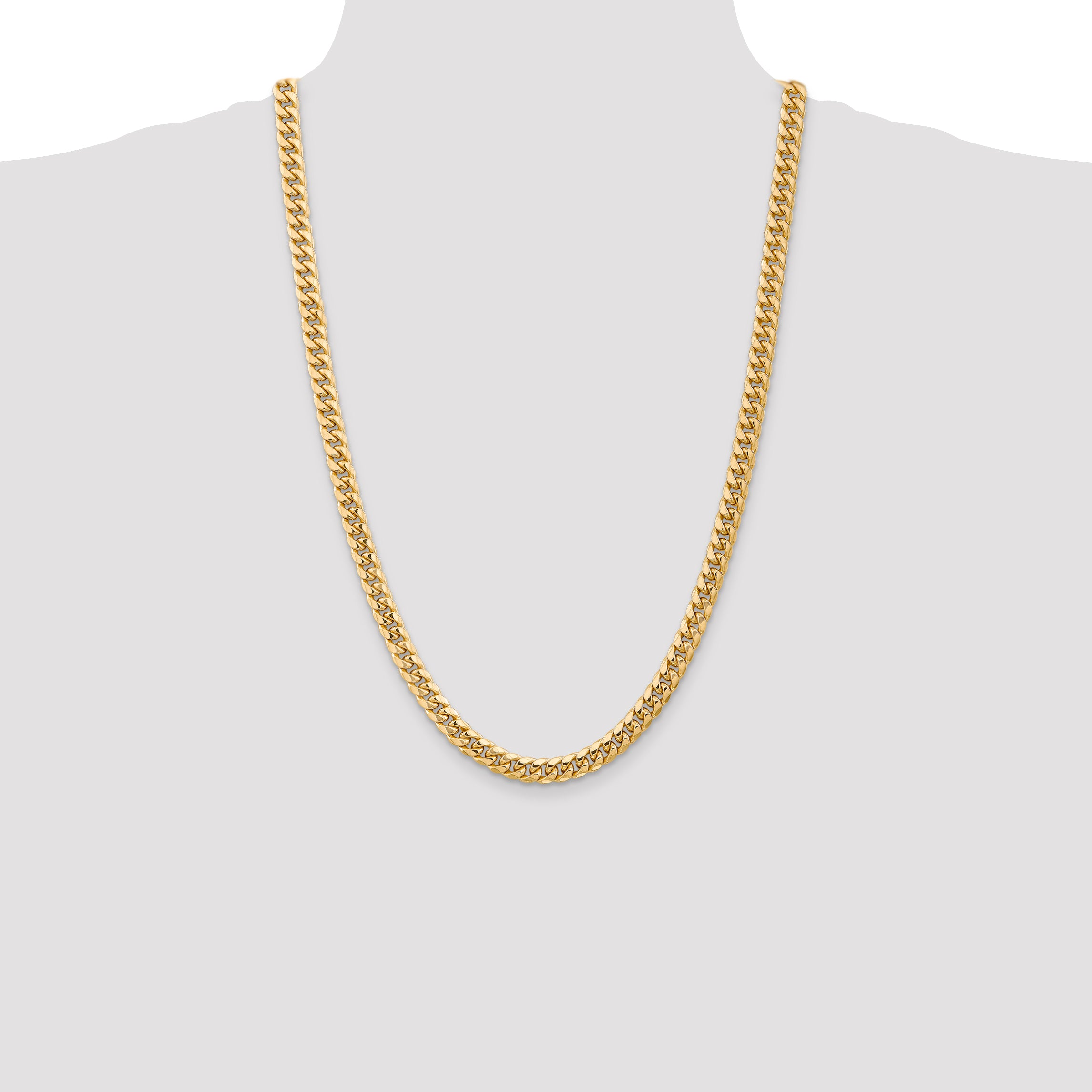 14k 6.75mm Semi-Solid Miami Cuban Chain