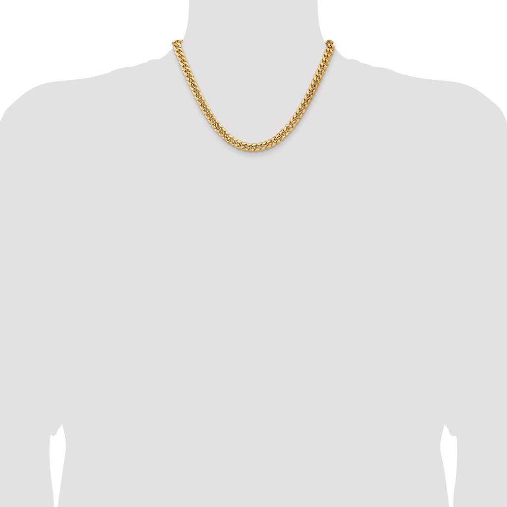 7.3mm 14K Yellow Gold Miami Cuban Link Chain - Sophia Jewelers