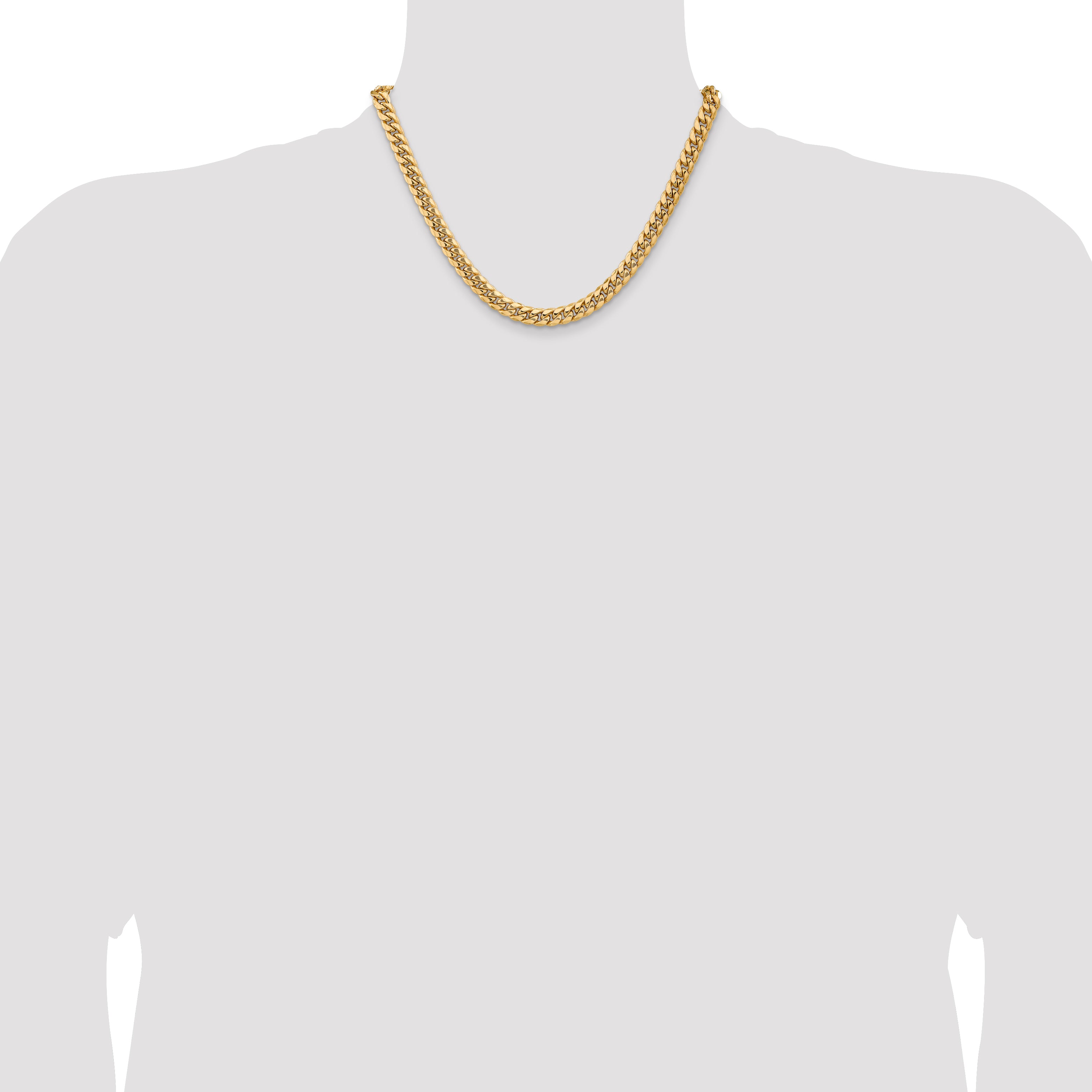 7.3mm 14K Yellow Gold Miami Cuban Link Chain - Sophia Jewelers