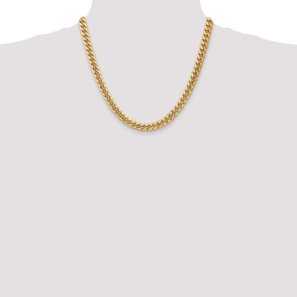 14k 7.3mm Semi-Solid Miami Cuban Chain