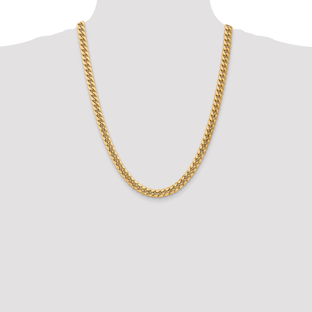 14k 7.3mm Semi-Solid Miami Cuban Chain