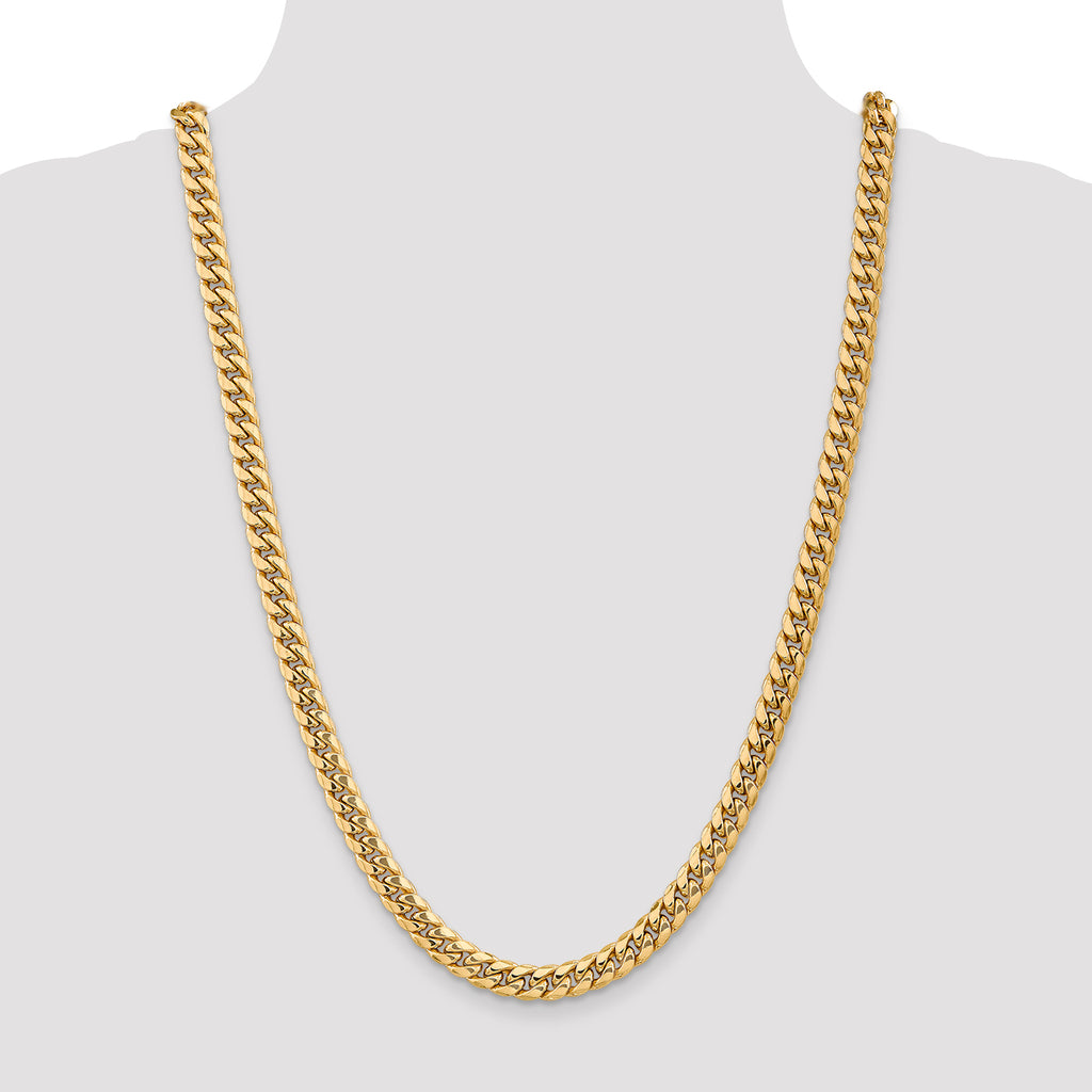 14k 7.3mm Semi-Solid Miami Cuban Chain