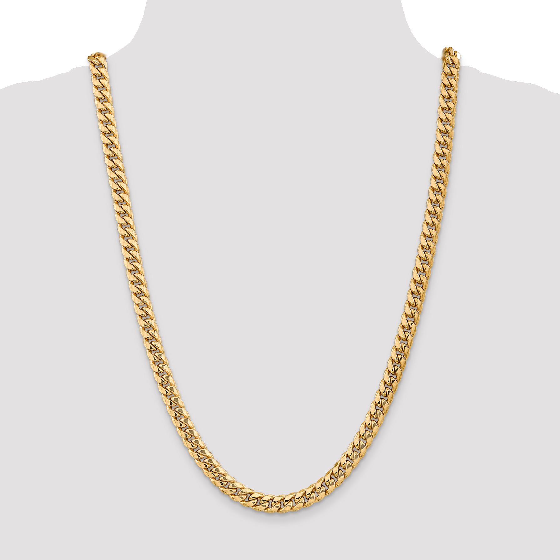 14k 7.3mm Semi-Solid Miami Cuban Chain