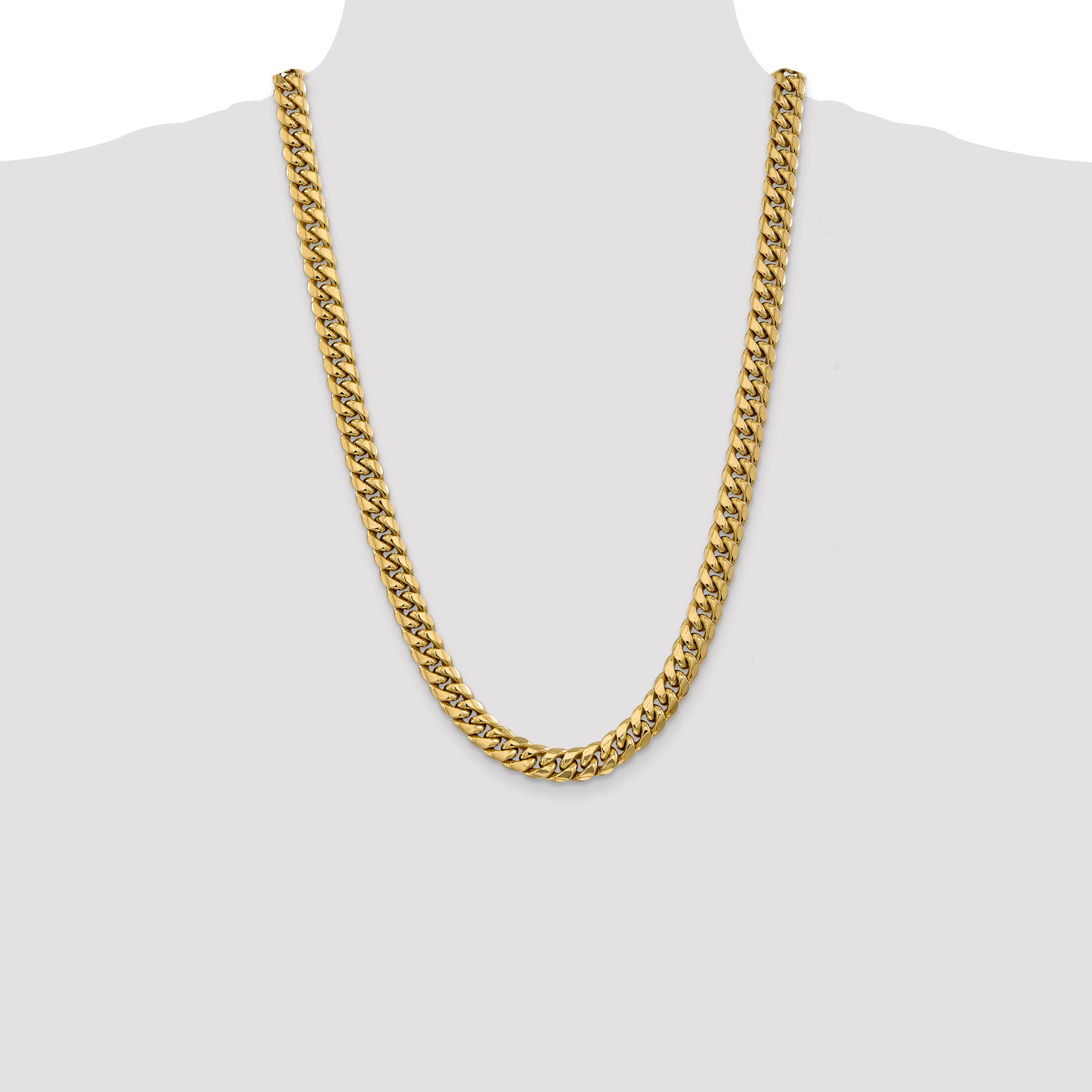 14k 9.3mm Semi-Solid Miami Cuban Chain
