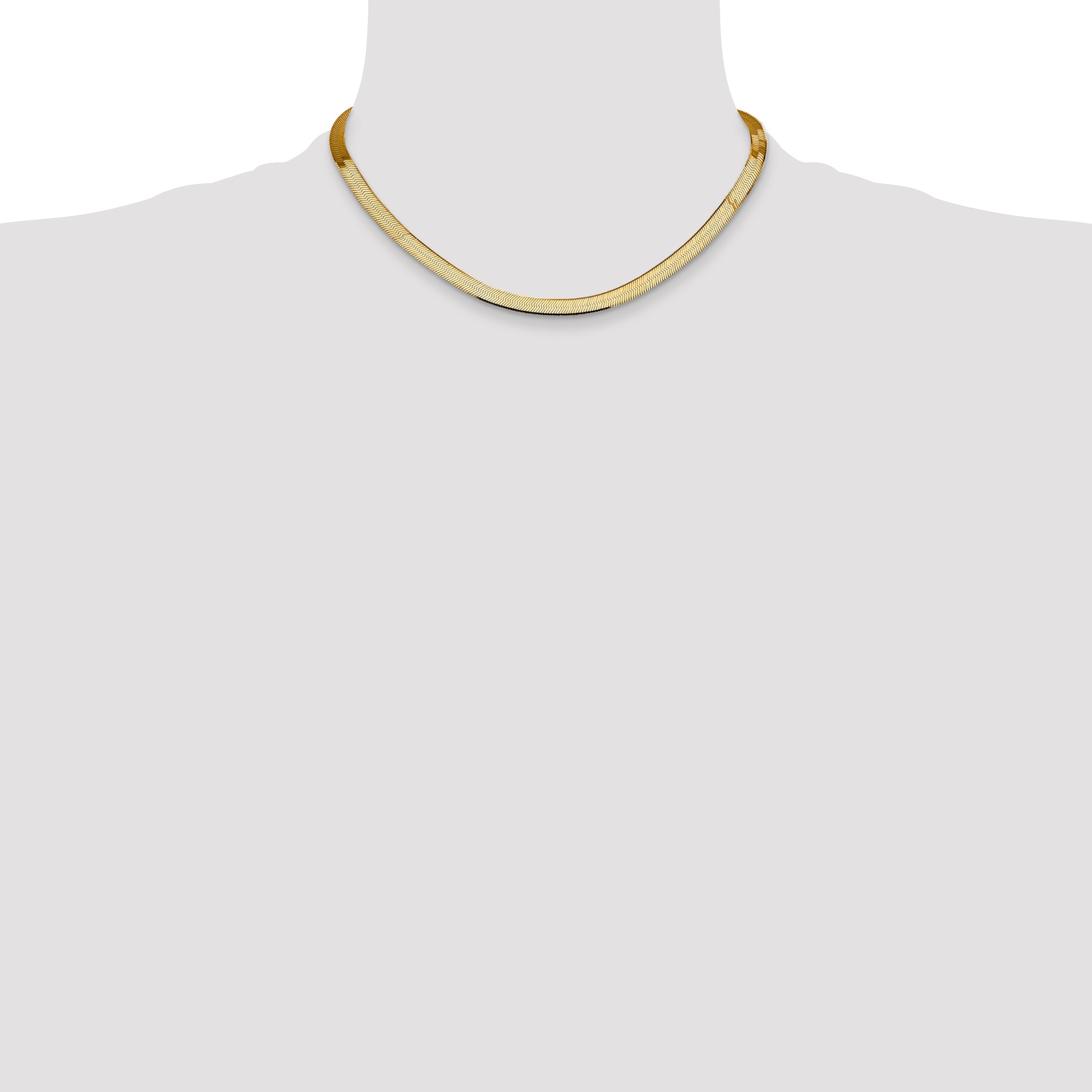 5.5mm 14K Yellow Gold Silky Herringbone Chain - Sophia Jewelers