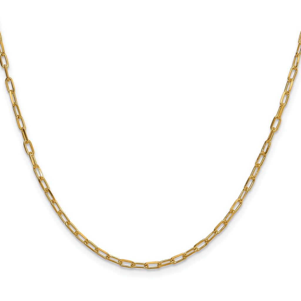 2.2mm 14K Yellow Gold Beveled D/C Paperclip Chain - Sophia Jewelers