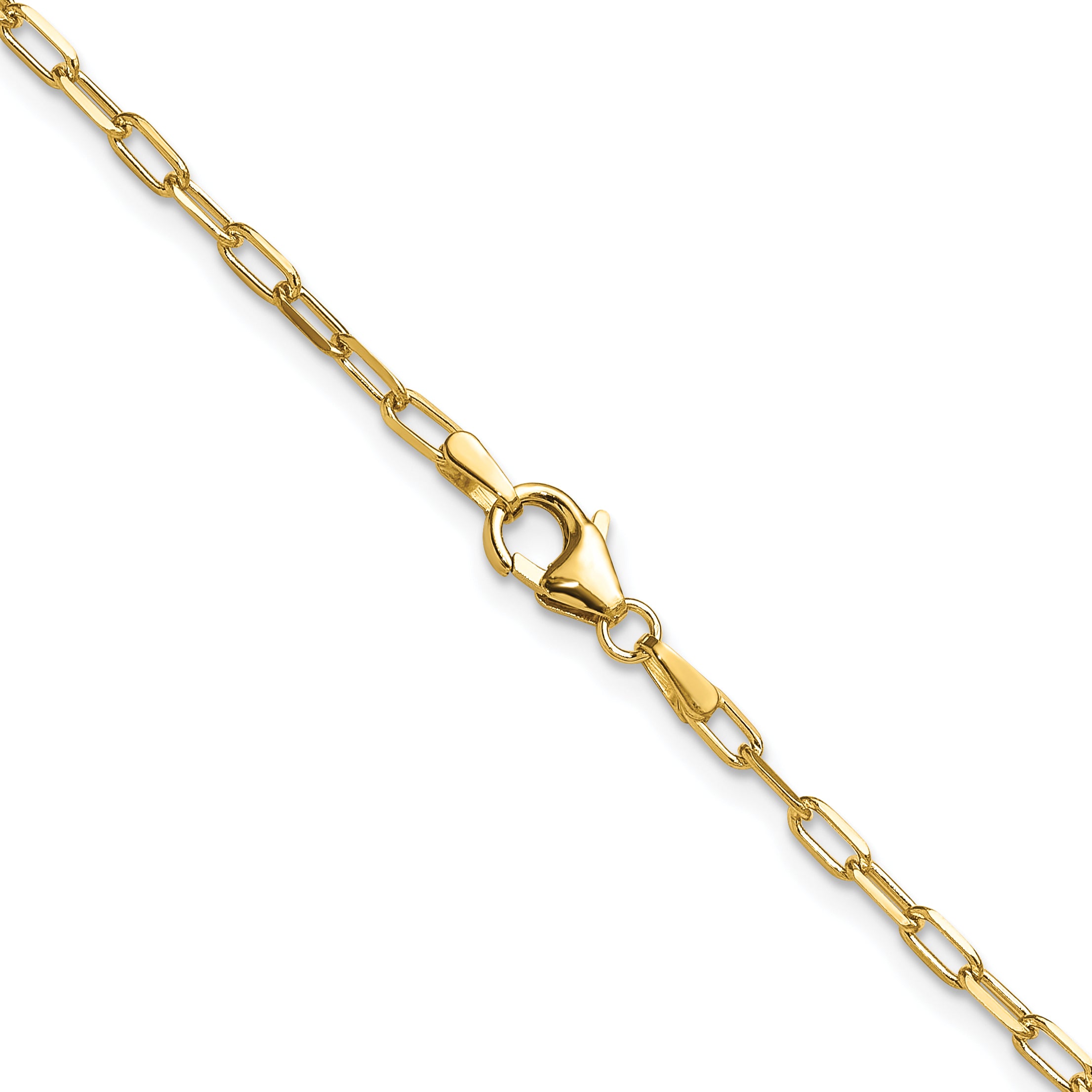 2.2mm 14K Yellow Gold Beveled D/C Paperclip Chain - Sophia Jewelers
