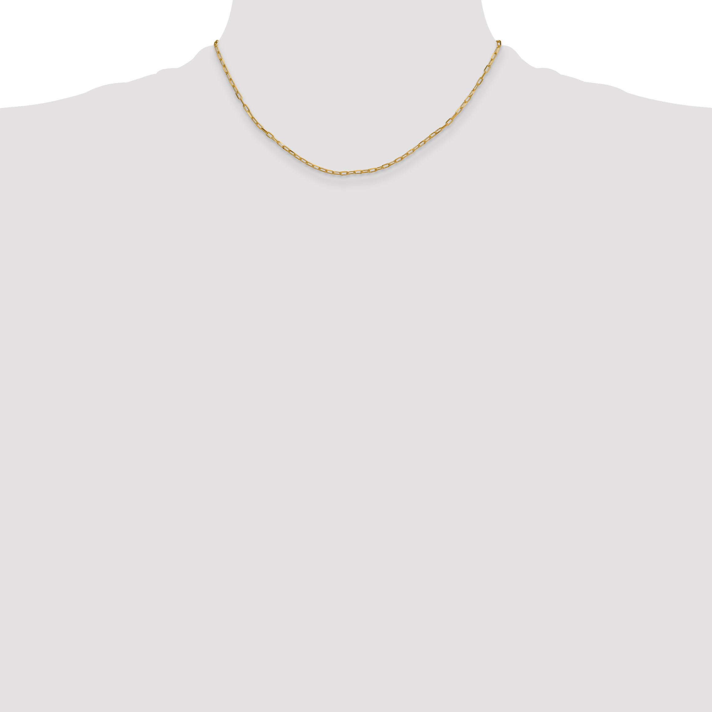 2.2mm 14K Yellow Gold Beveled D/C Paperclip Chain - Sophia Jewelers