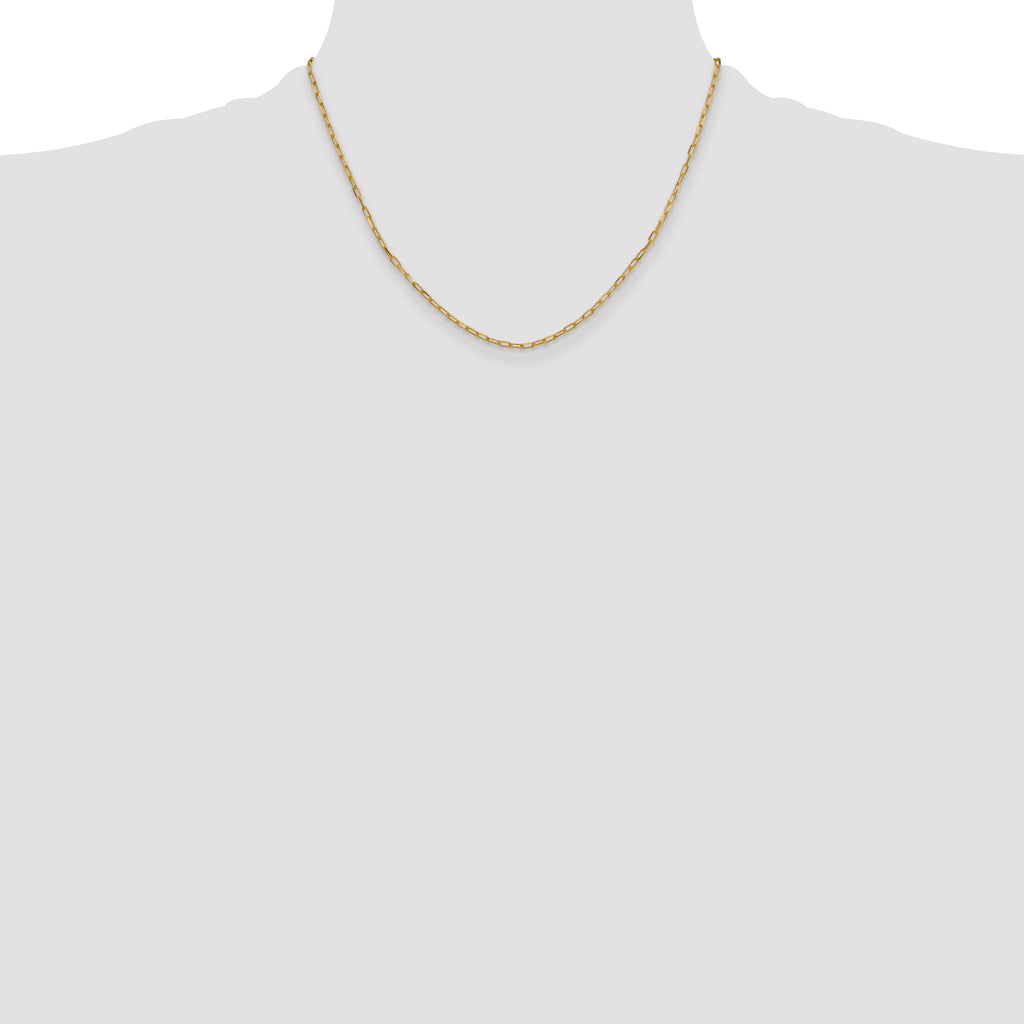 14k 2.2mm Solid Beveled D/C Paperclip Chain