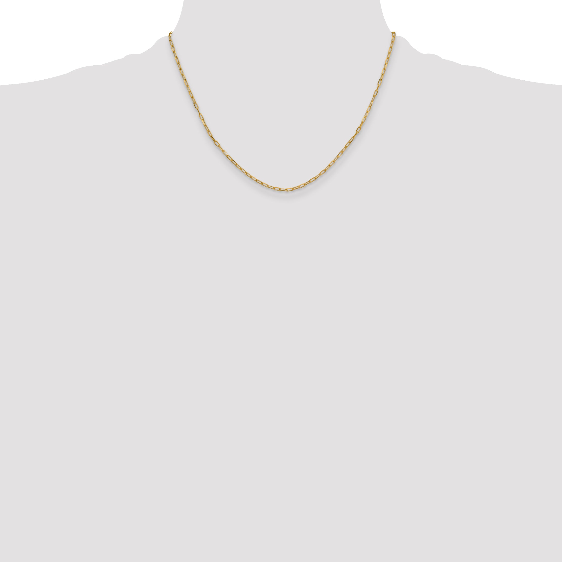 14k 2.2mm Solid Beveled D/C Paperclip Chain