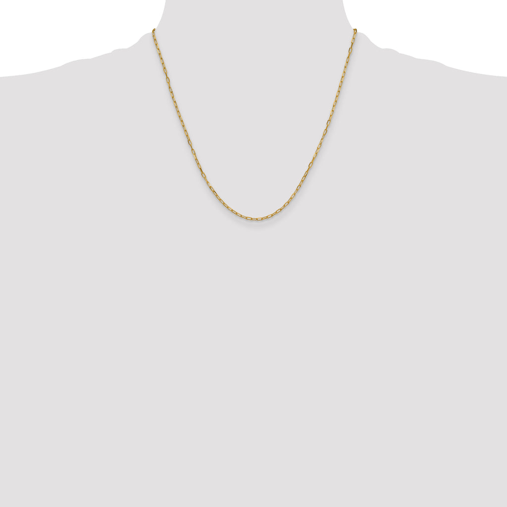 14k 2.2mm Solid Beveled D/C Paperclip Chain