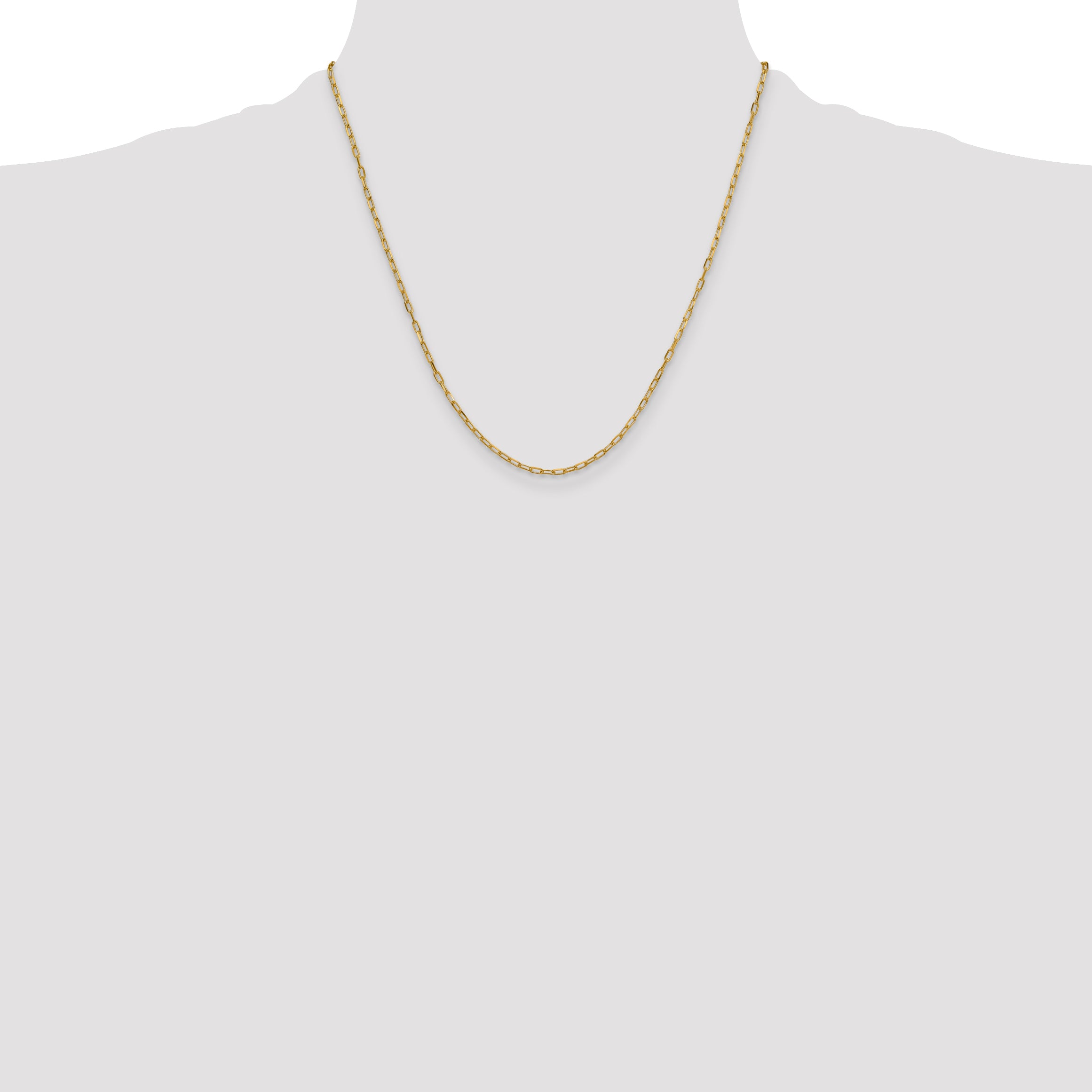 14k 2.2mm Solid Beveled D/C Paperclip Chain
