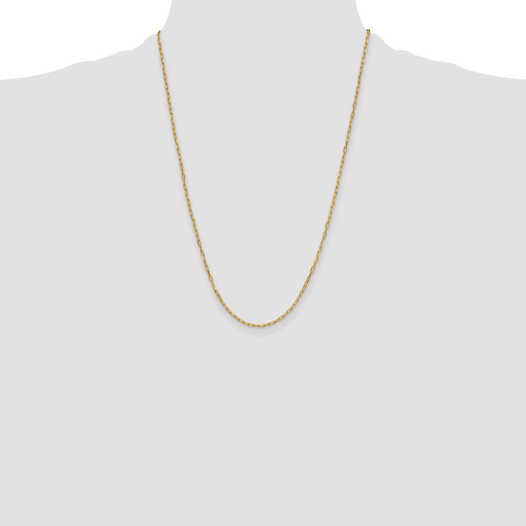 14k 2.2mm Solid Beveled D/C Paperclip Chain