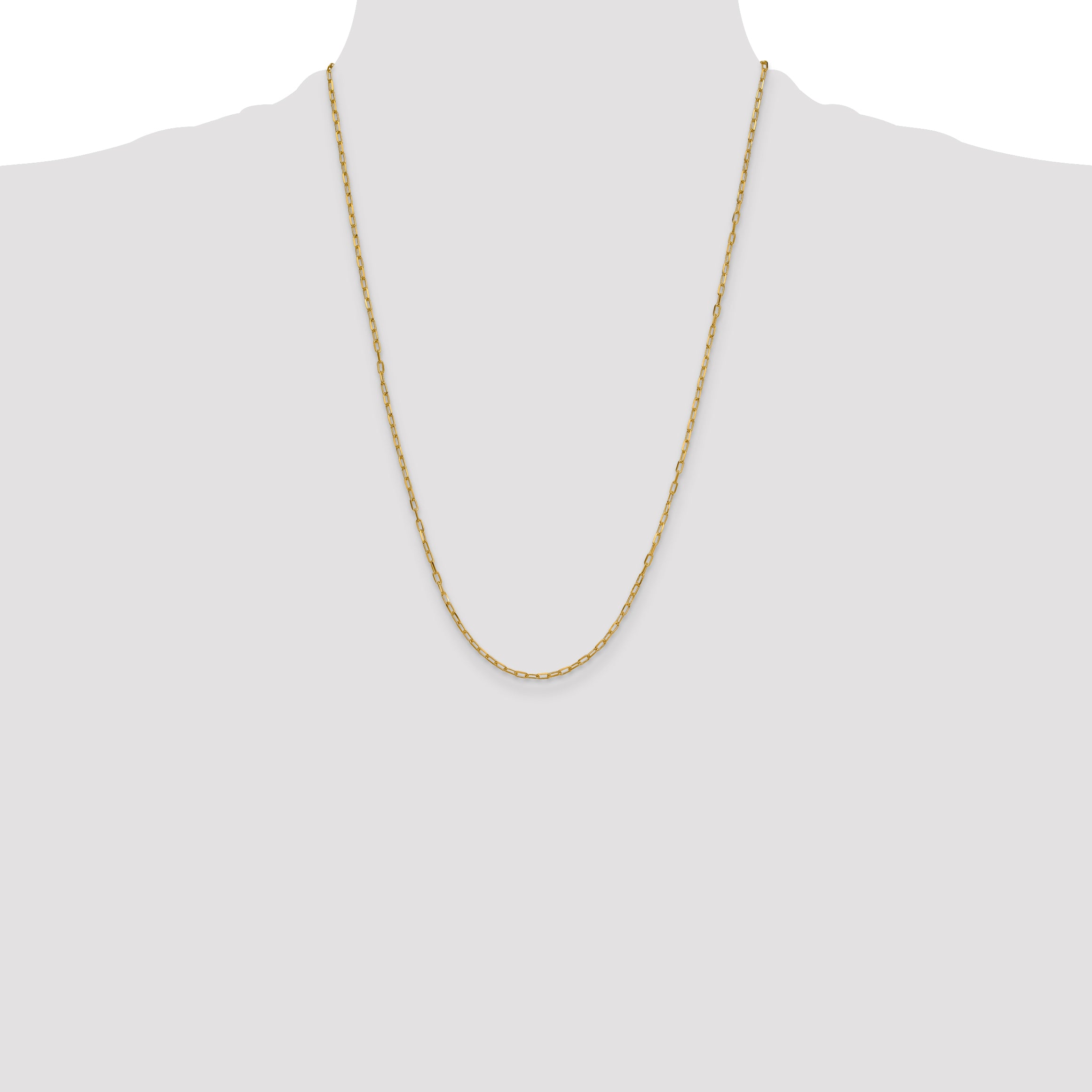 14k 2.2mm Solid Beveled D/C Paperclip Chain
