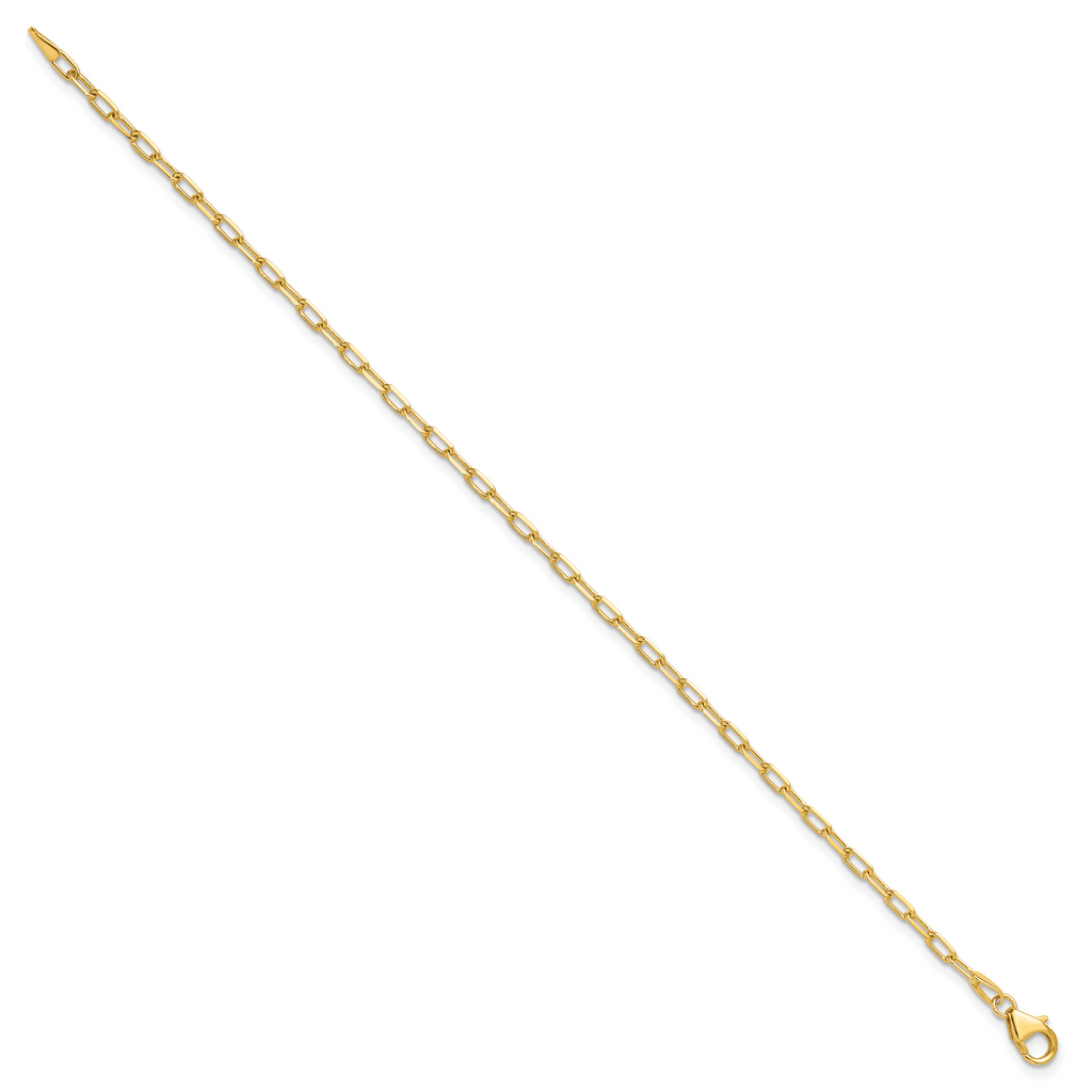 14k 2.2mm Solid Beveled D/C Paperclip Chain