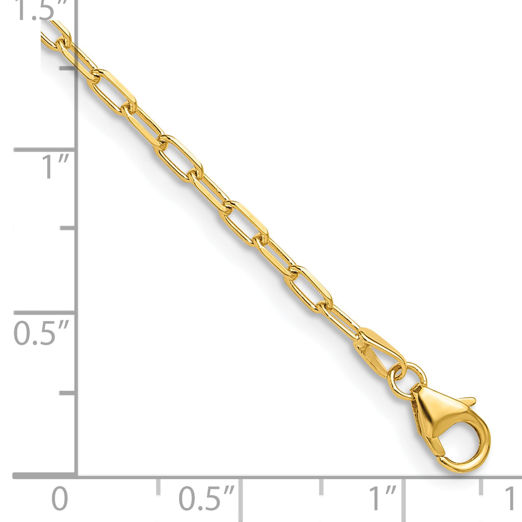 14k 2.2mm Solid Beveled D/C Paperclip Chain