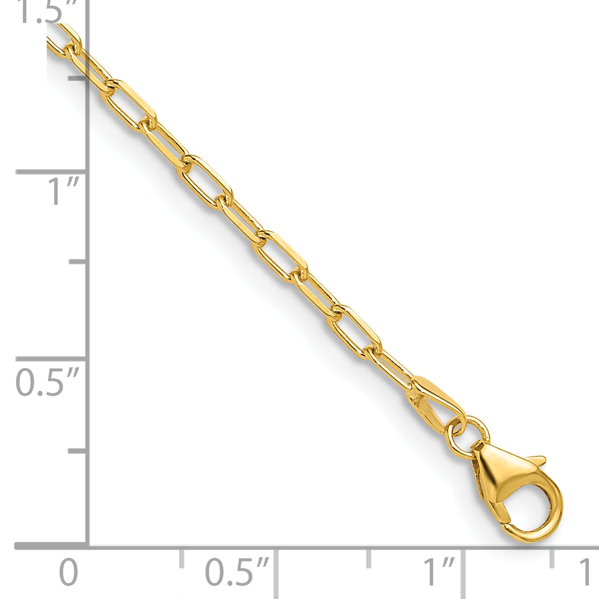 14k 2.2mm Solid Beveled D/C Paperclip Chain