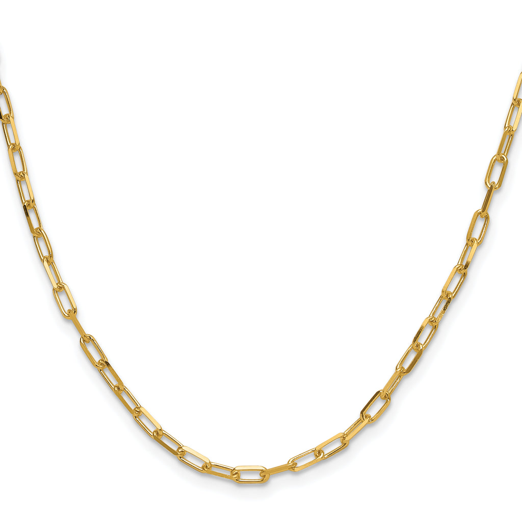 3.0mm 14K Yellow Gold Beveled D/C Paperclip Chain - Sophia Jewelers