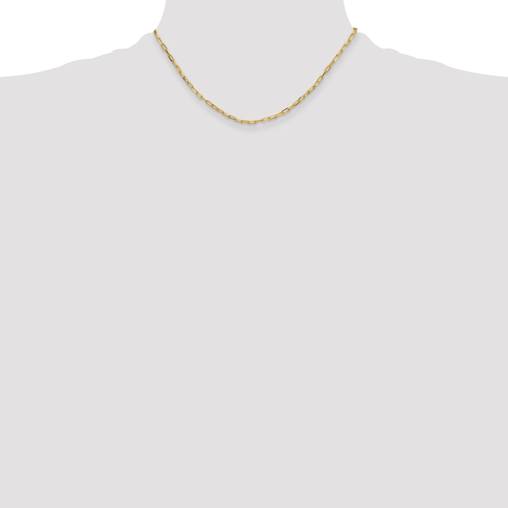 3.0mm 14K Yellow Gold Beveled D/C Paperclip Chain - Sophia Jewelers