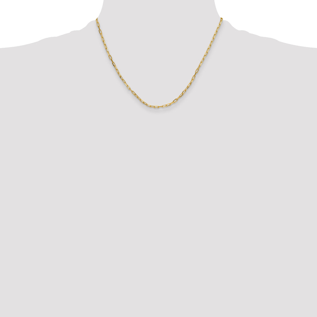 14k 3.0mm Solid Beveled D/C Paperclip Chain
