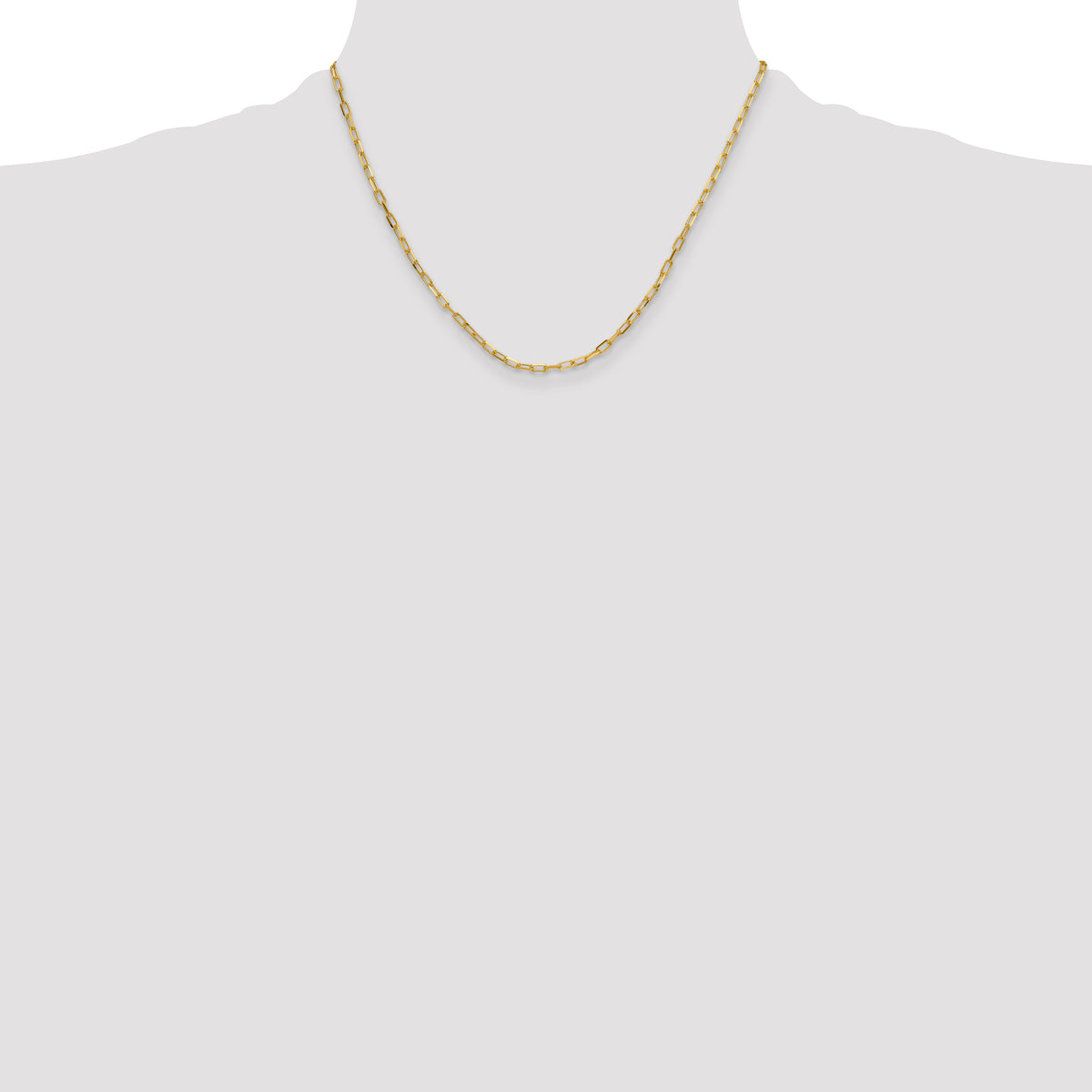14k 3.0mm Solid Beveled D/C Paperclip Chain