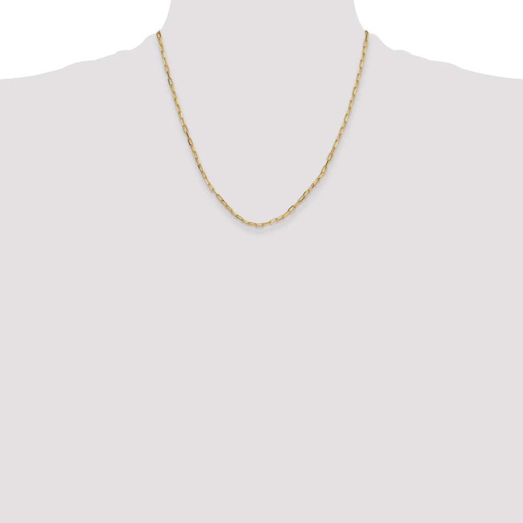 14k 3.0mm Solid Beveled D/C Paperclip Chain