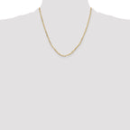 14k 3.0mm Solid Beveled D/C Paperclip Chain
