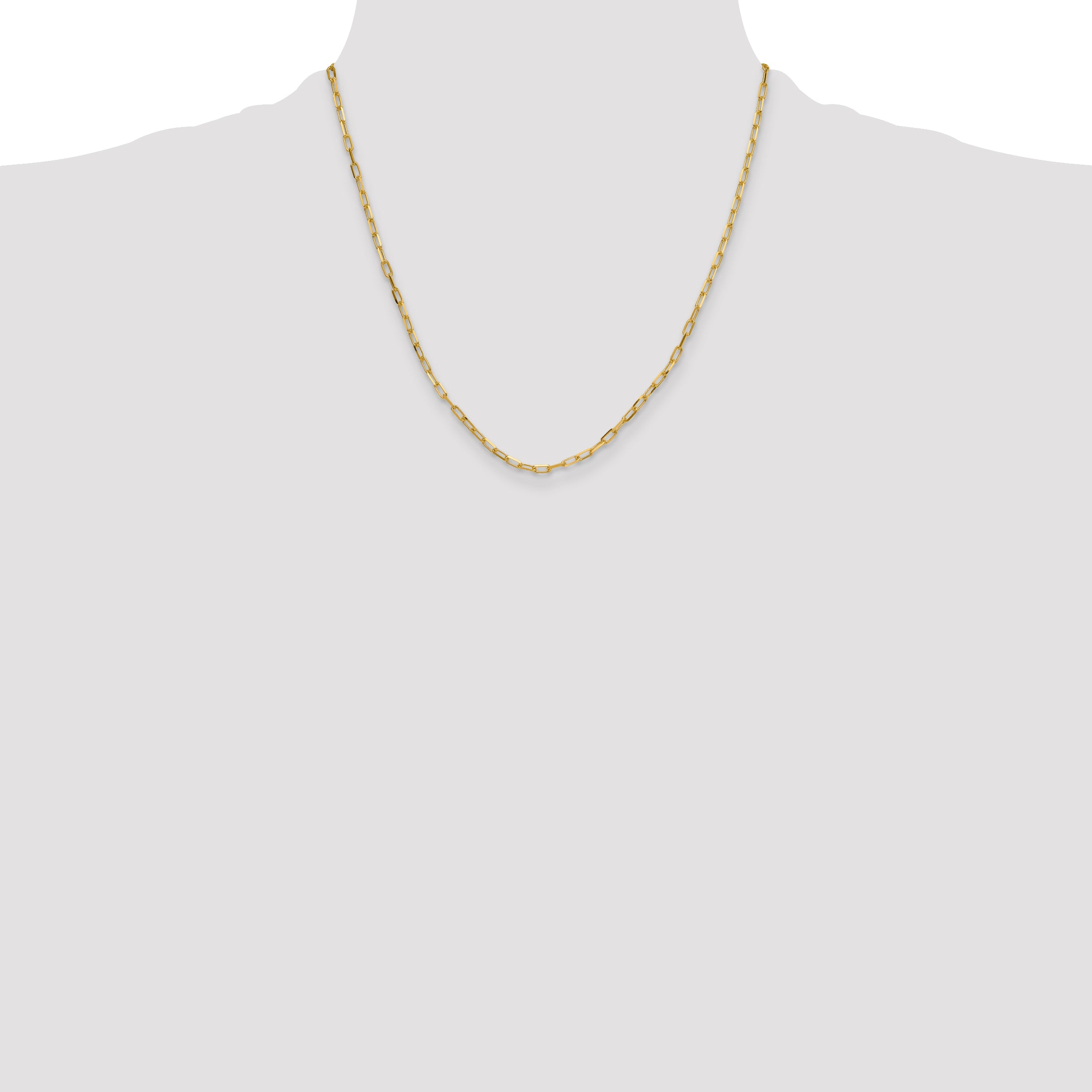 14k 3.0mm Solid Beveled D/C Paperclip Chain