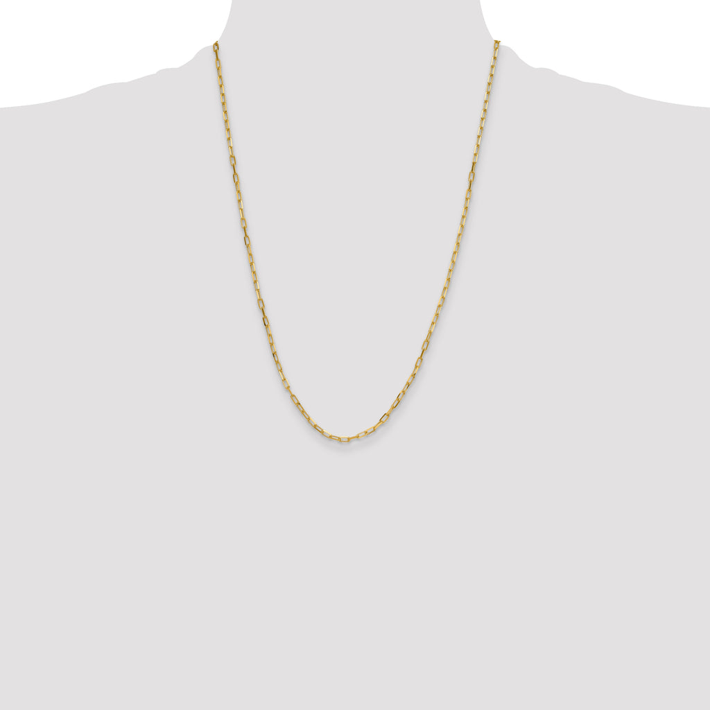 14k 3.0mm Solid Beveled D/C Paperclip Chain