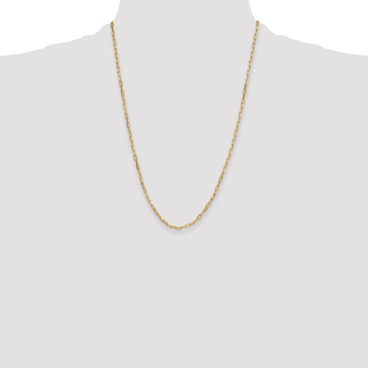 14k 3.0mm Solid Beveled D/C Paperclip Chain