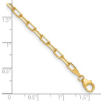 14k 3.0mm Solid Beveled D/C Paperclip Chain