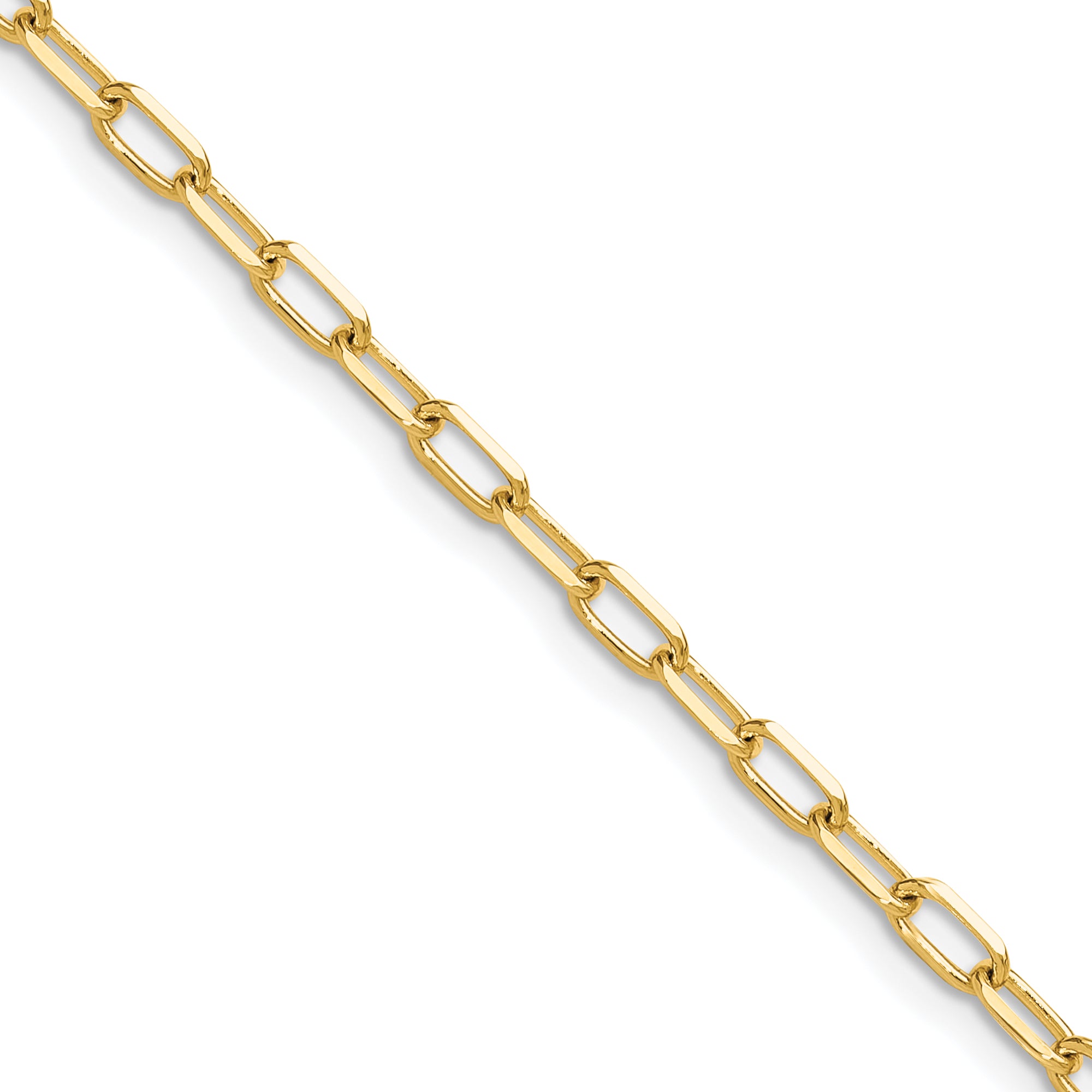 3.0mm 14K Yellow Gold Beveled D/C Paperclip Chain - Sophia Jewelers
