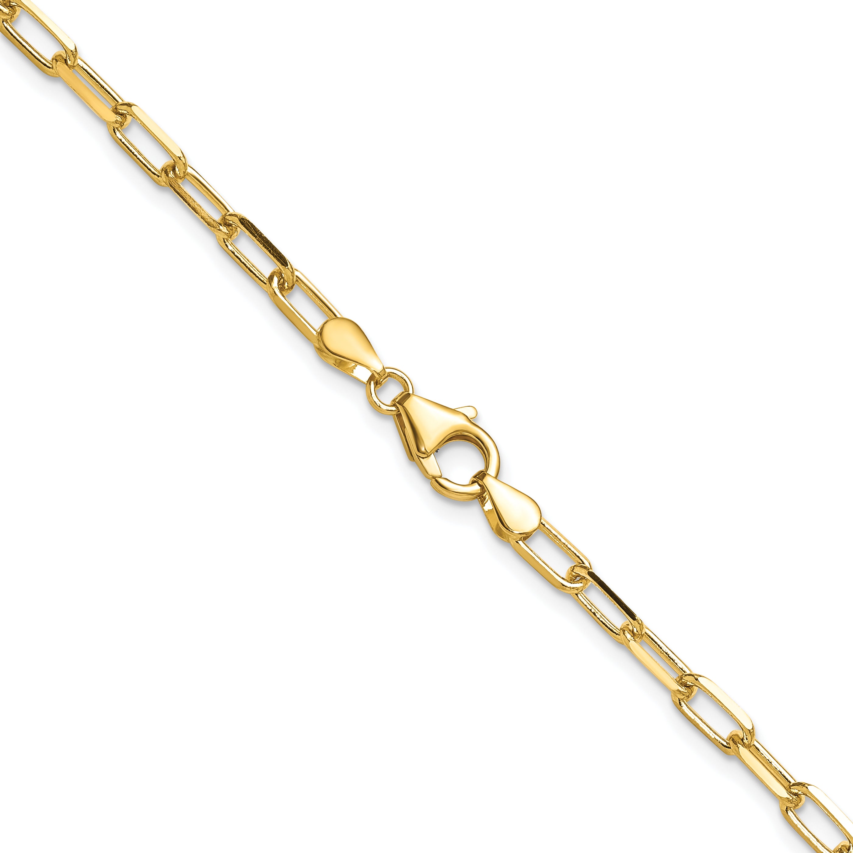 3.5mm 14K Yellow Gold Beveled D/C Paperclip Chain - Sophia Jewelers