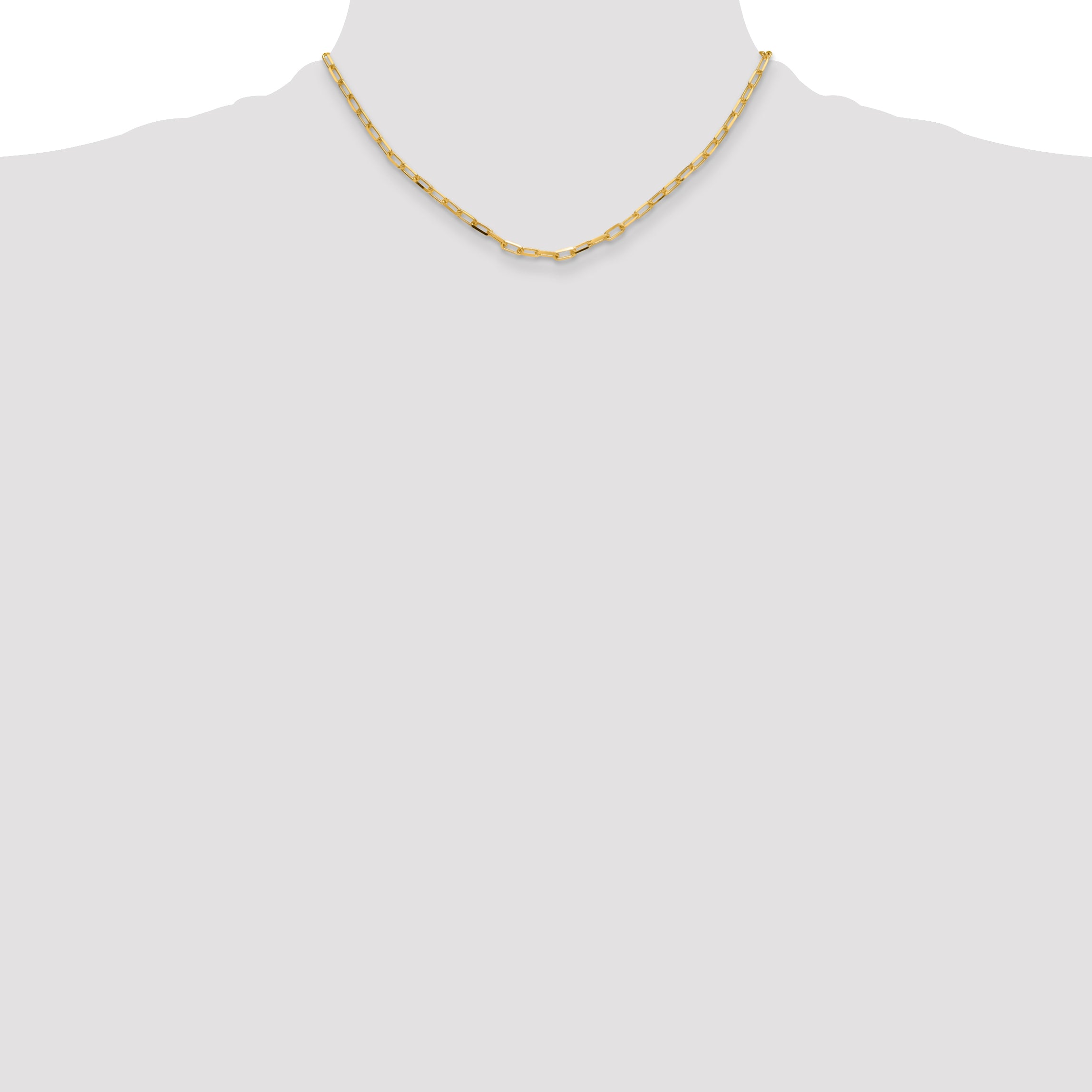 3.5mm 14K Yellow Gold Beveled D/C Paperclip Chain - Sophia Jewelers