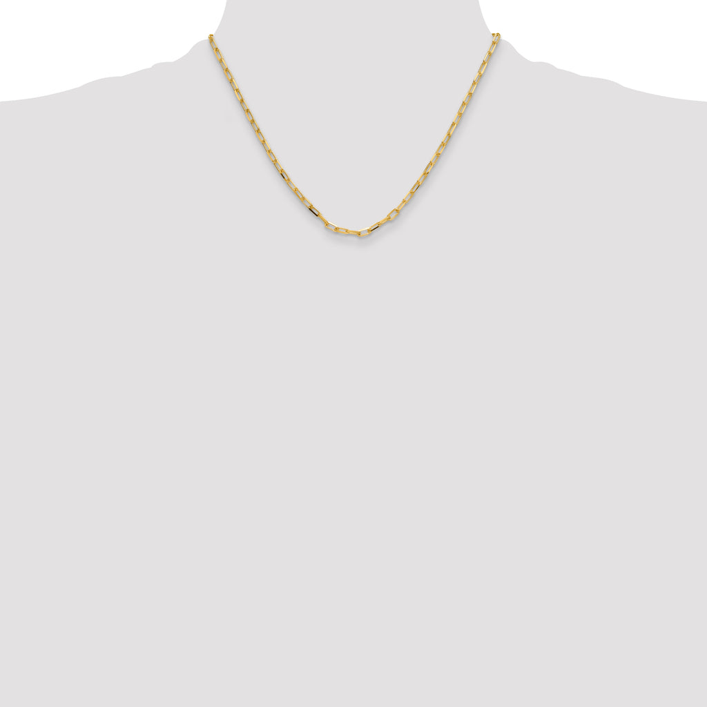 14k 3.5mm Solid Beveled D/C Paperclip Chain