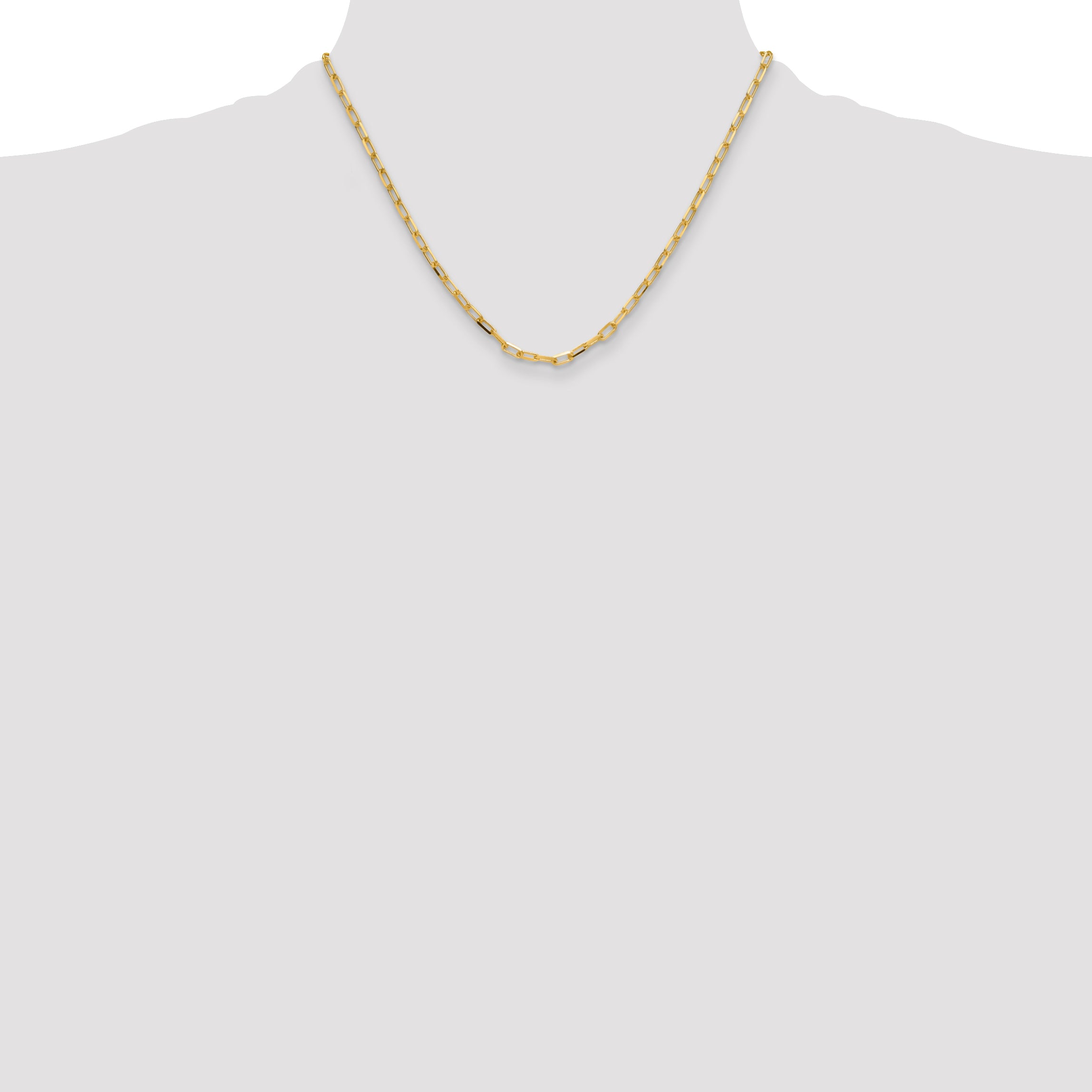 14k 3.5mm Solid Beveled D/C Paperclip Chain