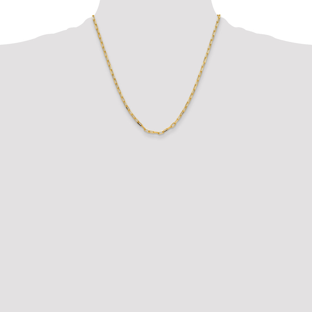 14k 3.5mm Solid Beveled D/C Paperclip Chain