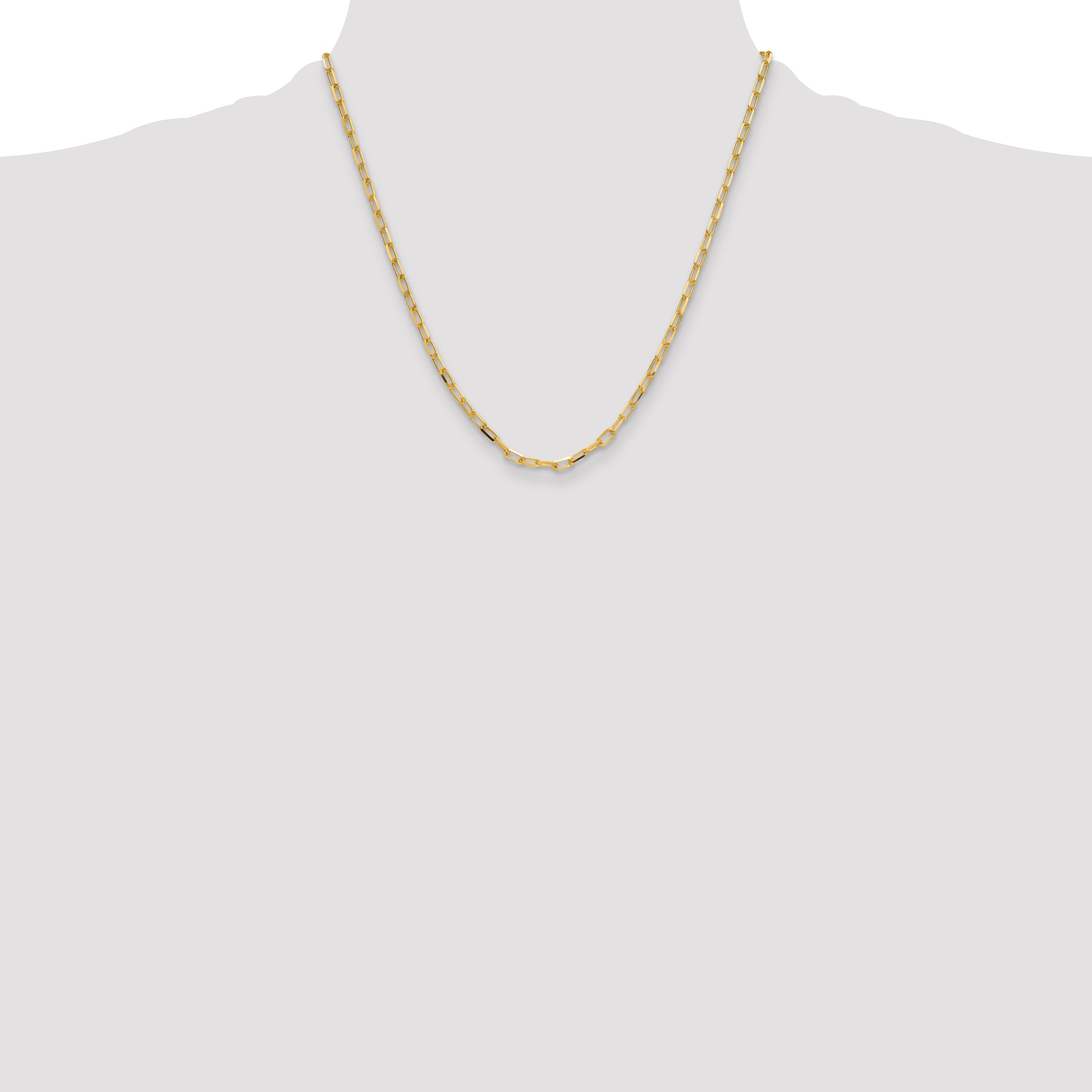 14k 3.5mm Solid Beveled D/C Paperclip Chain