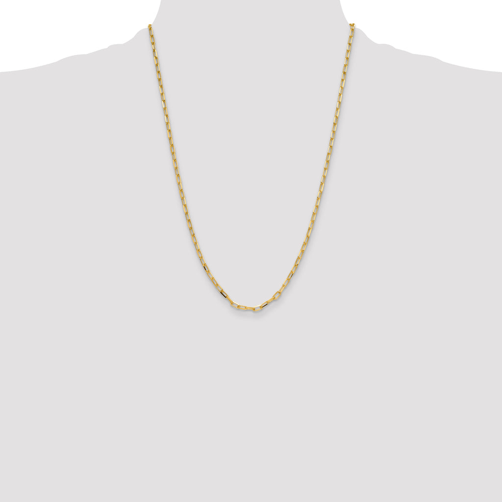 14k 3.5mm Solid Beveled D/C Paperclip Chain
