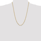 14k 3.5mm Solid Beveled D/C Paperclip Chain